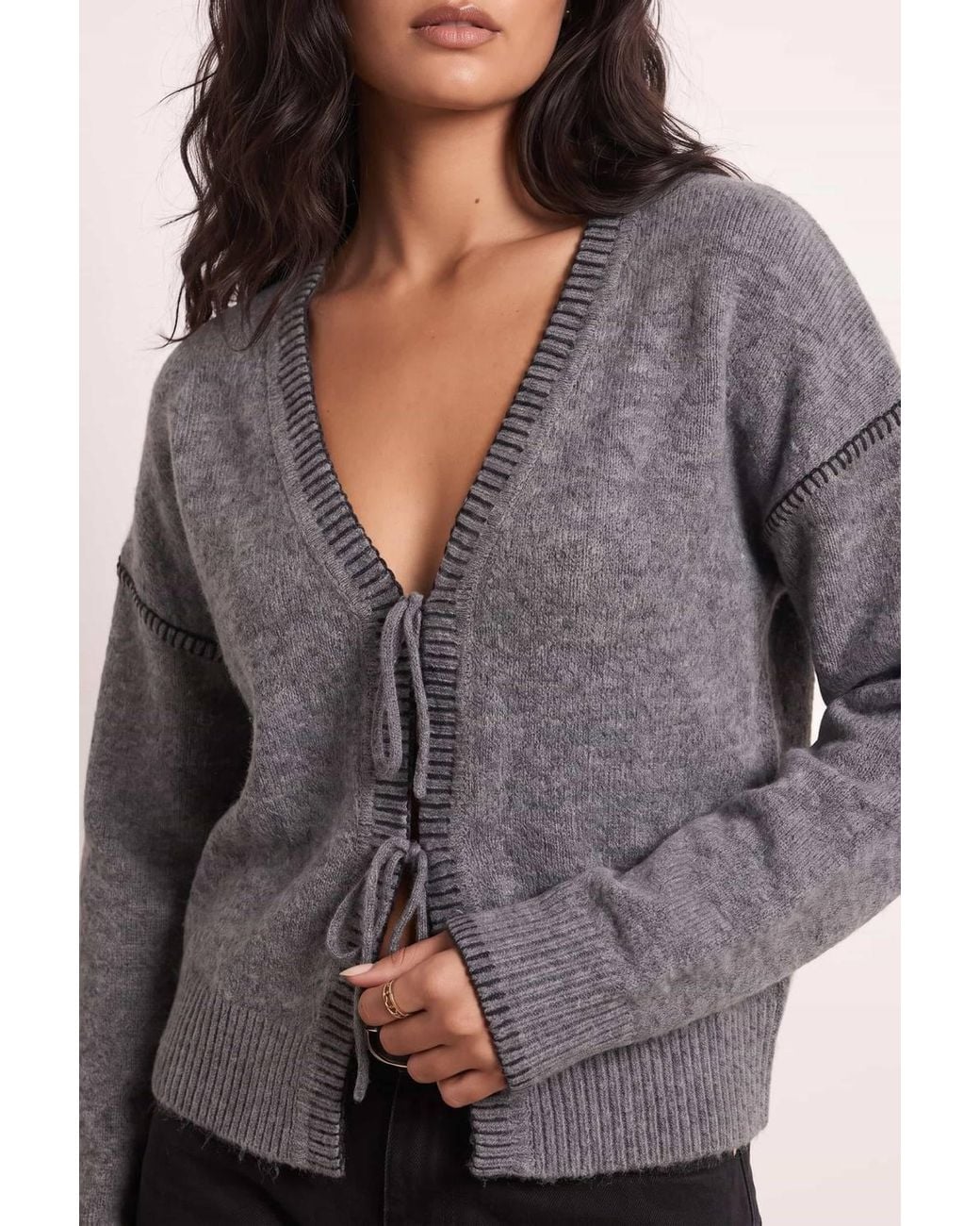 Style Cheat Blue Saddle Stitch Cardigan