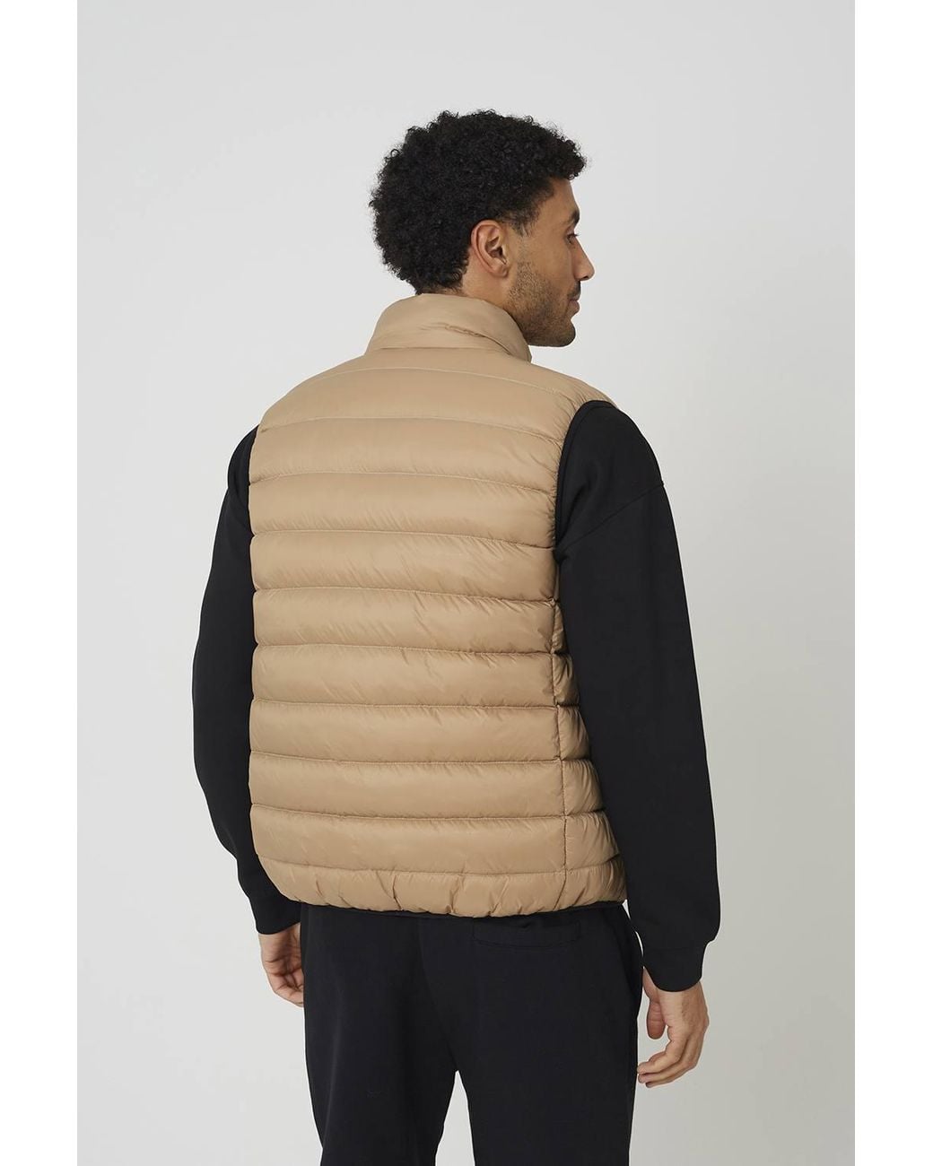 Brave Soul Natural Quilted Padded Gilet for men