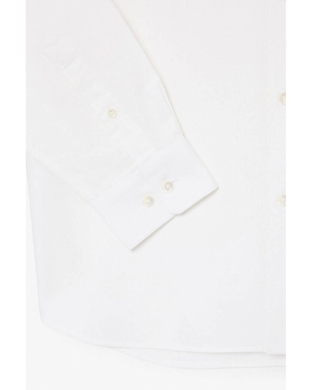 Lacoste White Long Sleeve Oxford Shirt for men