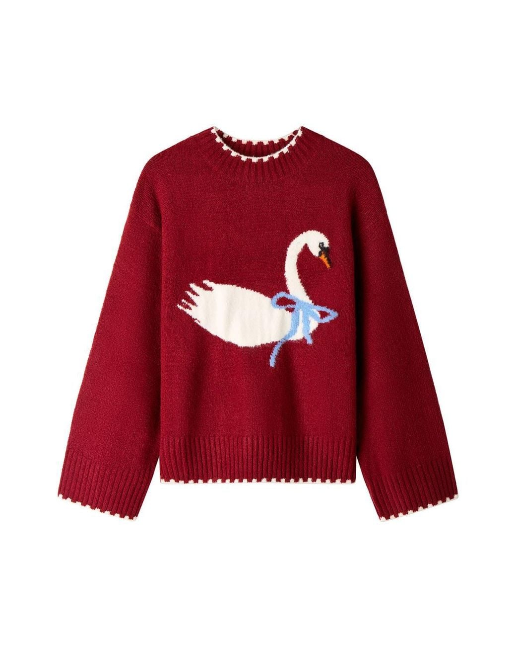 Joe Browns Red Make A Statement Swan Jumper