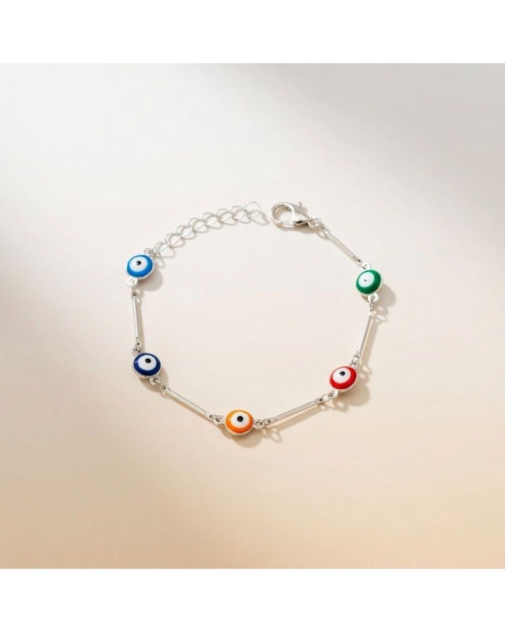 The Colourful Aura Natural Evil Eye Charm Dainty Minimalist Protection Bracelet