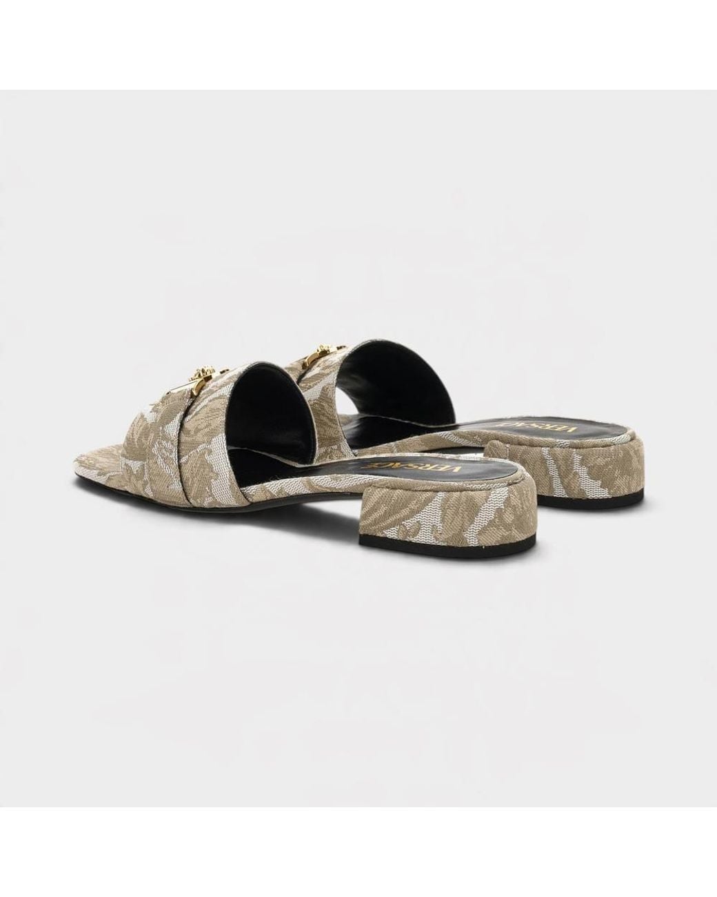 Versace Metallic Medusa Head Icon Fabric Sandal