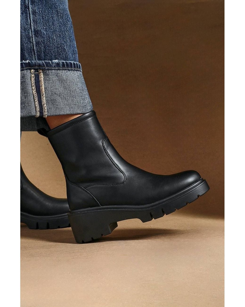 Linzi Black Limited Faux Leather Ankle Boot