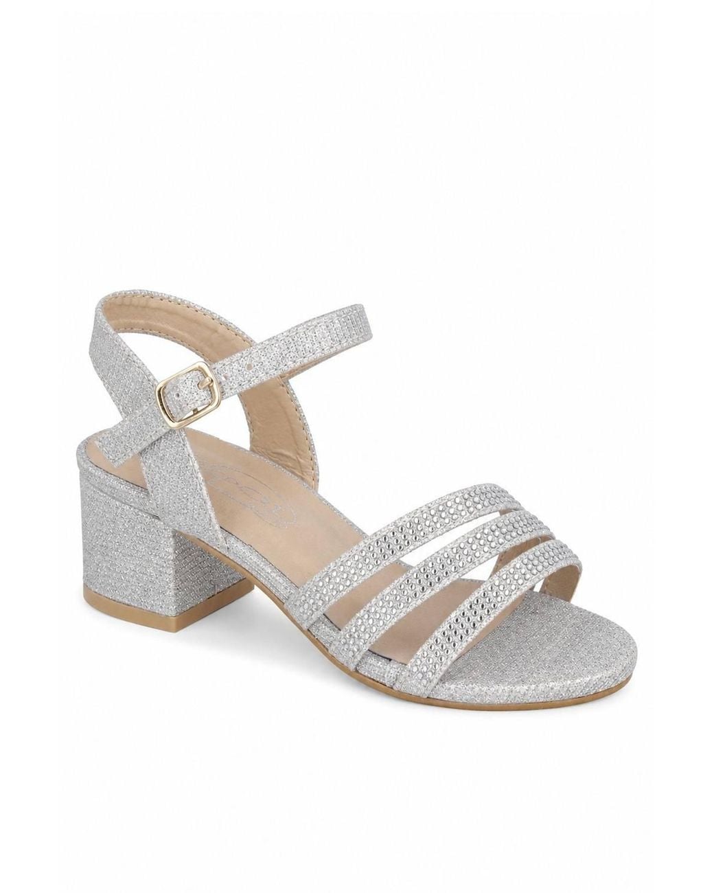 Spot on White Multi Strap Block Heel Sandals