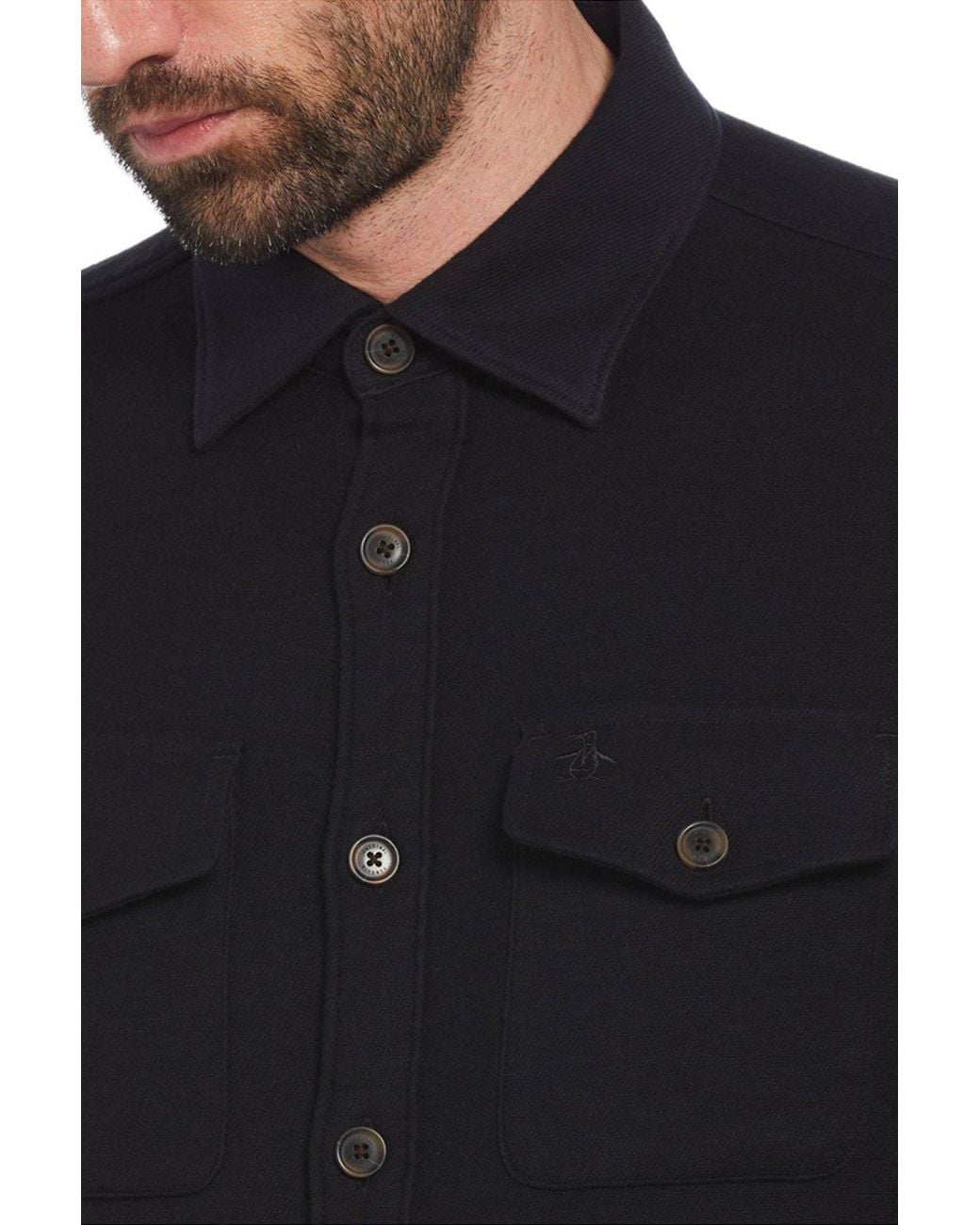 Original Penguin Black Long Sleeve Shirt for men