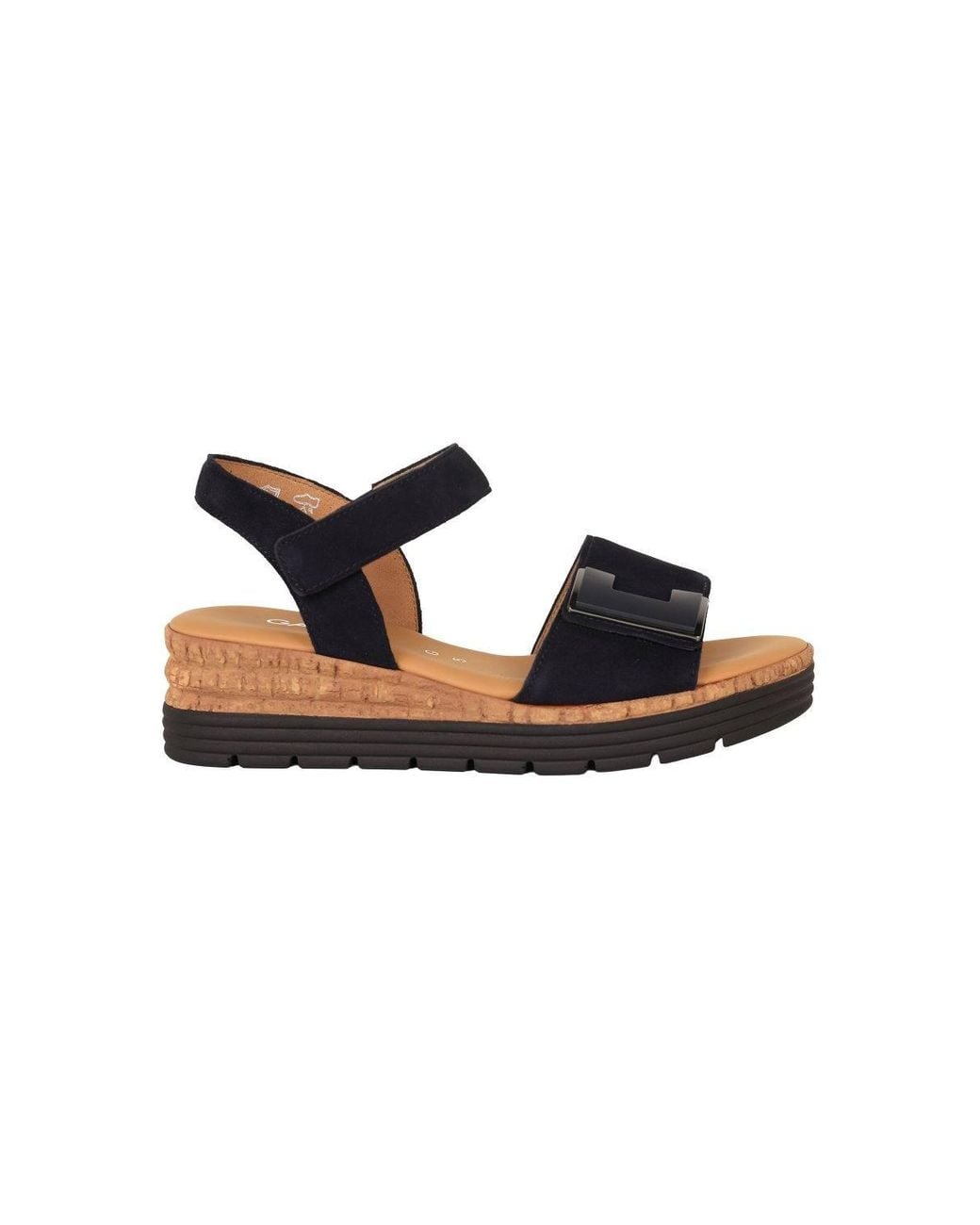 Gabor Black 'Shout' Wedge Heel Sandals