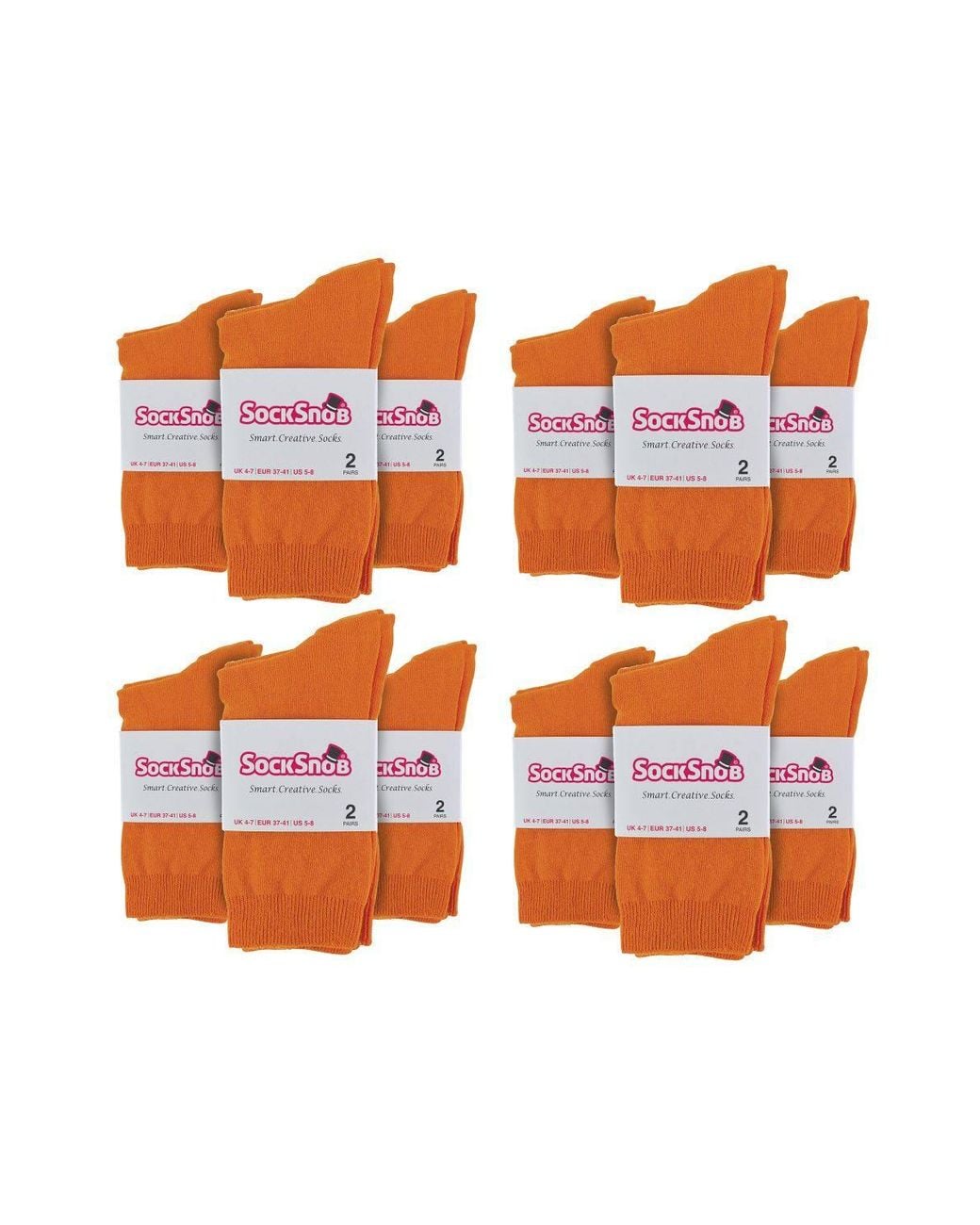 Sock Snob Orange 24 Pairs Plain Cotton Rich Dress Socks