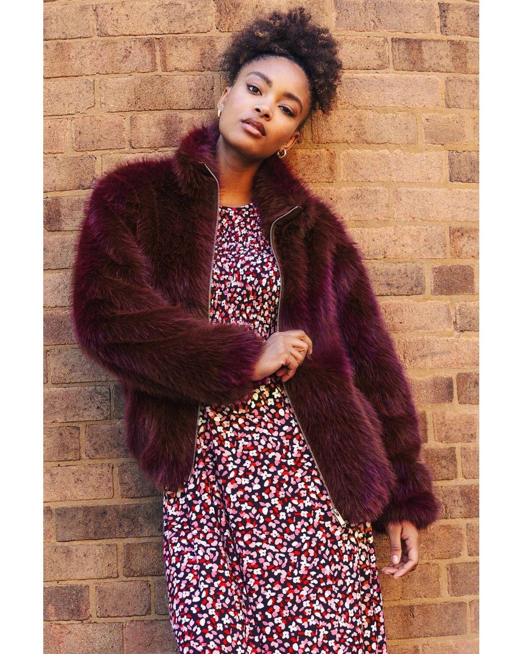 Roman Purple Faux Fur Relaxed Bomber