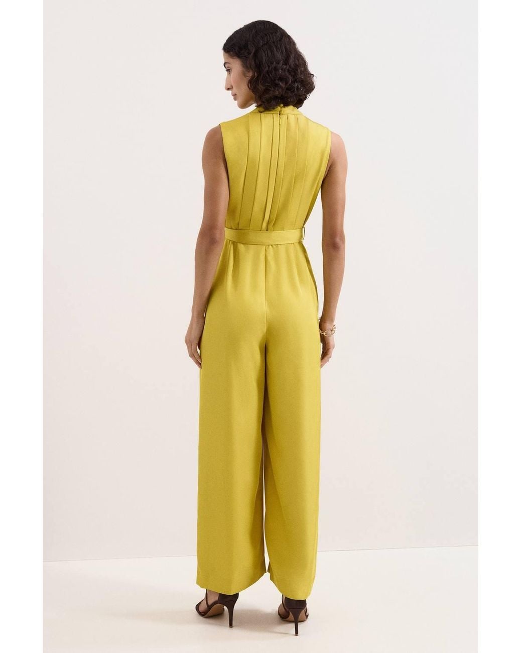 Phase Eight Yellow Taylor High-Waist Wrap Jumpsuit