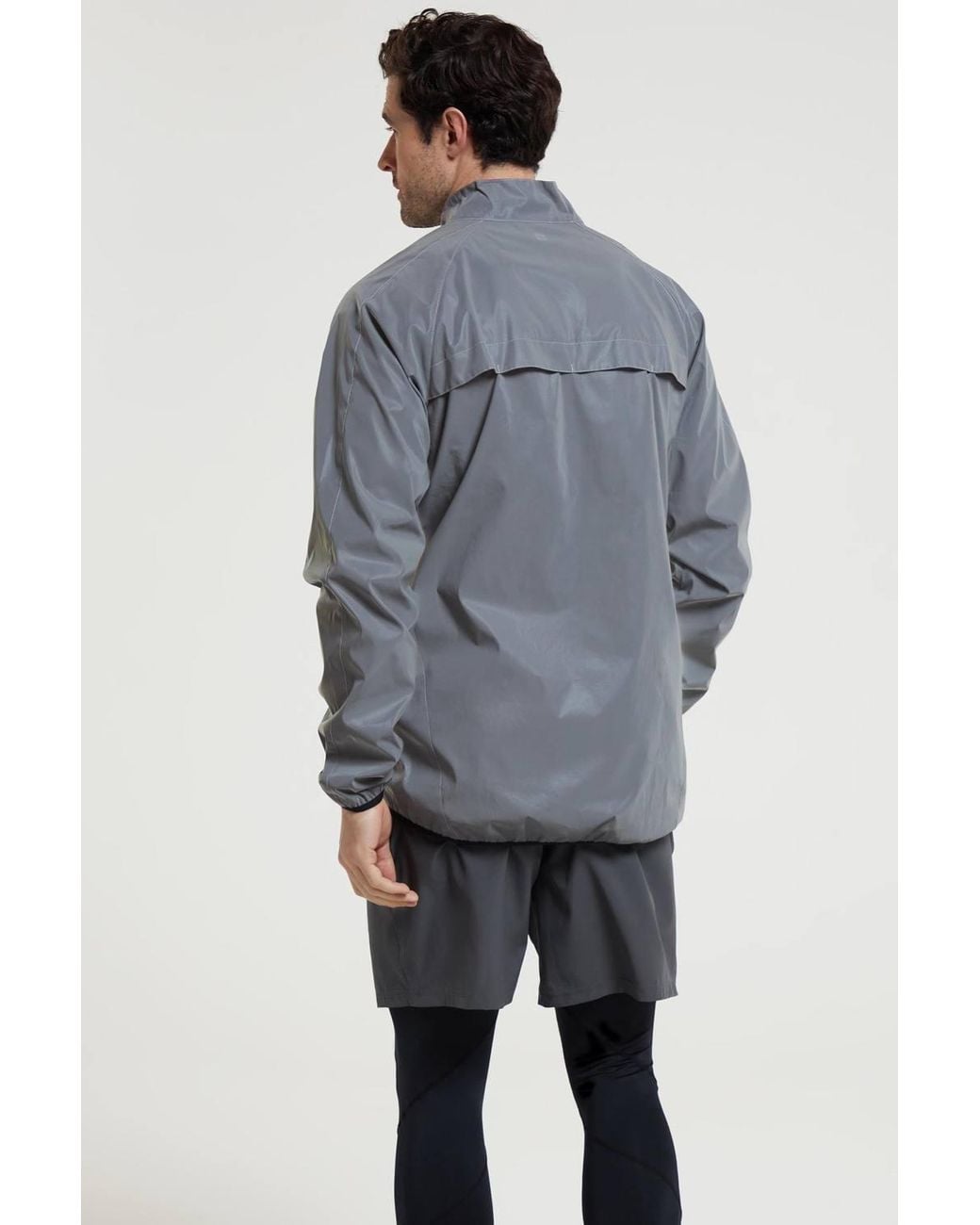 Mountain Warehouse Blue Breathable Water Resistant Long Sleeved 360 Reflective Zip Jacket for men