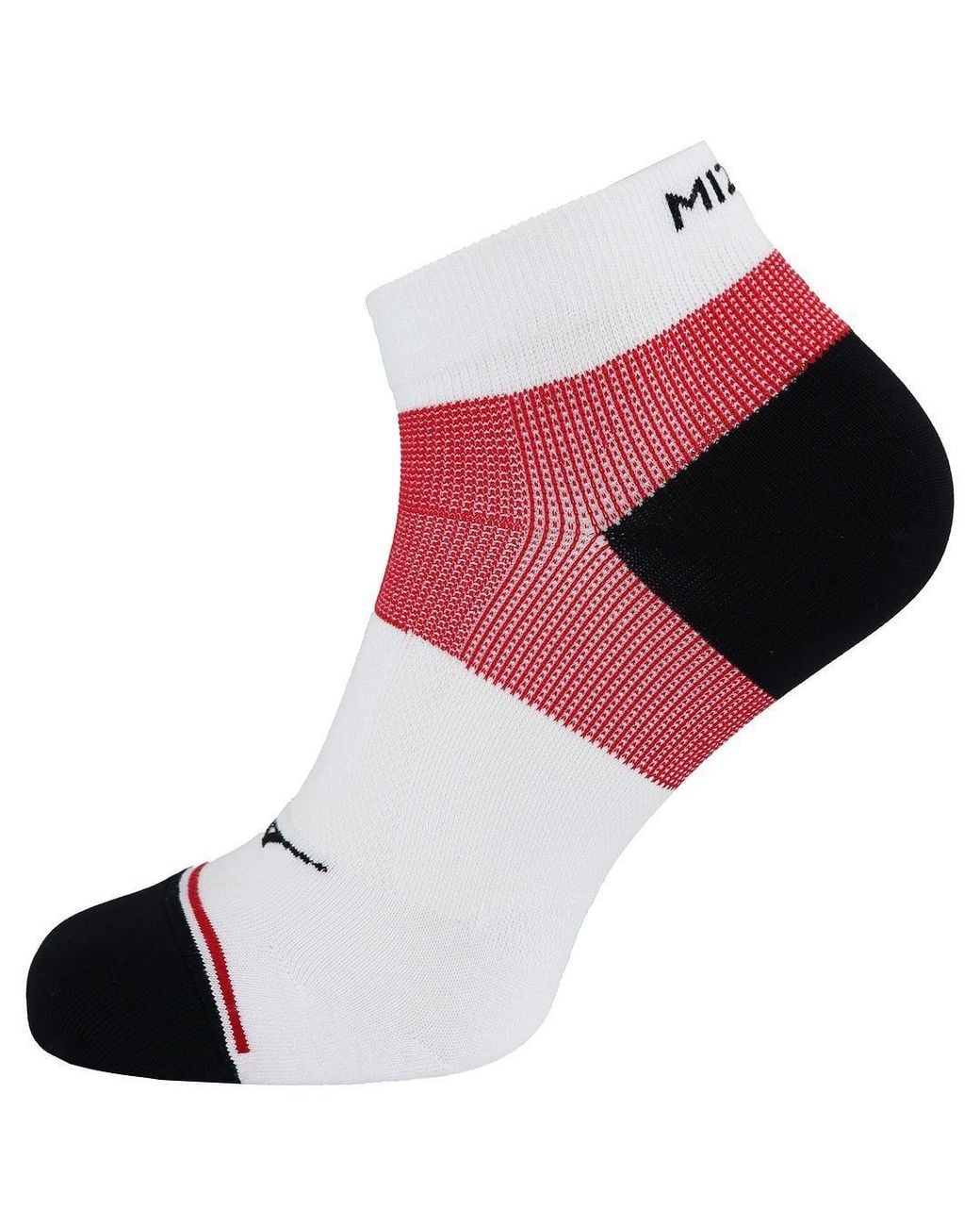 Mizuno White Drylite/ Support Mid Running Socks for men