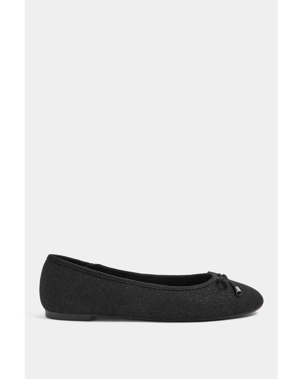 Yours Blue Glitter Ballet Pumps