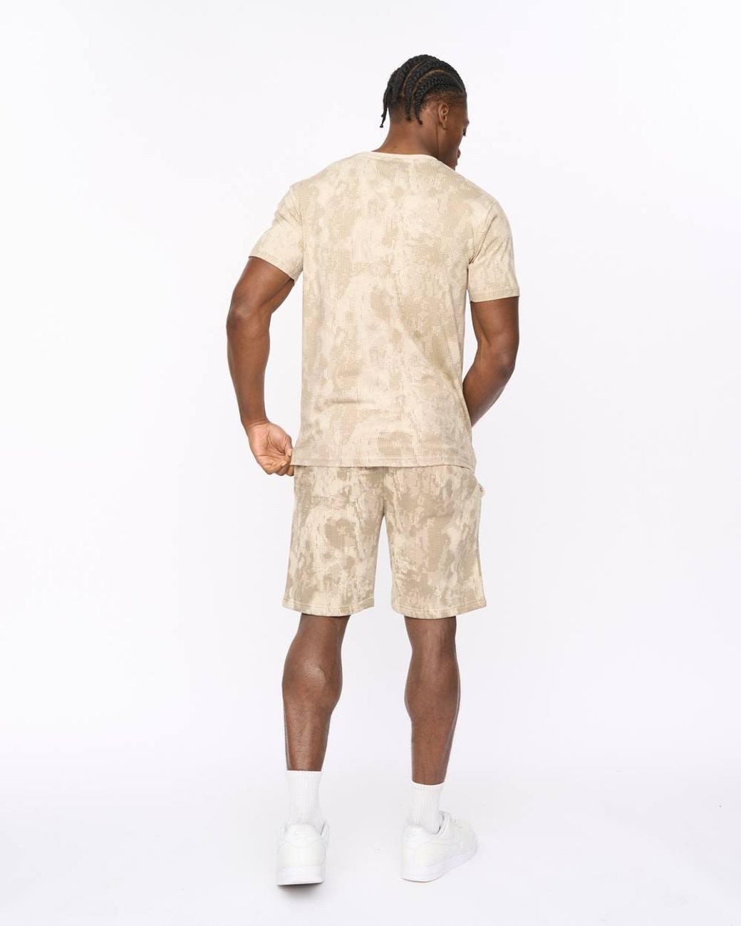 Crosshatch Natural Bardon Crew Neck Cotton T-Shirt With High Build Chest Print for men