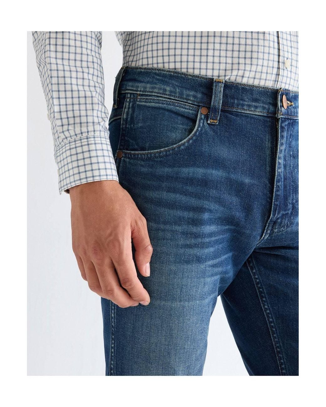 Wrangler Blue Greensboro Straight Fit Jeans Stormforge for men