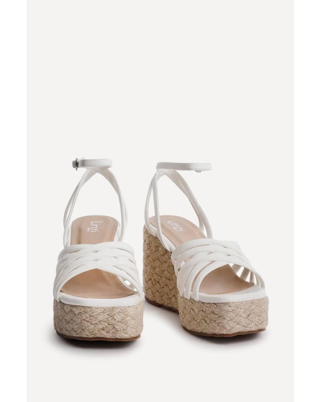 Linzi Natural Moment Faux Leather Wedge Sandals