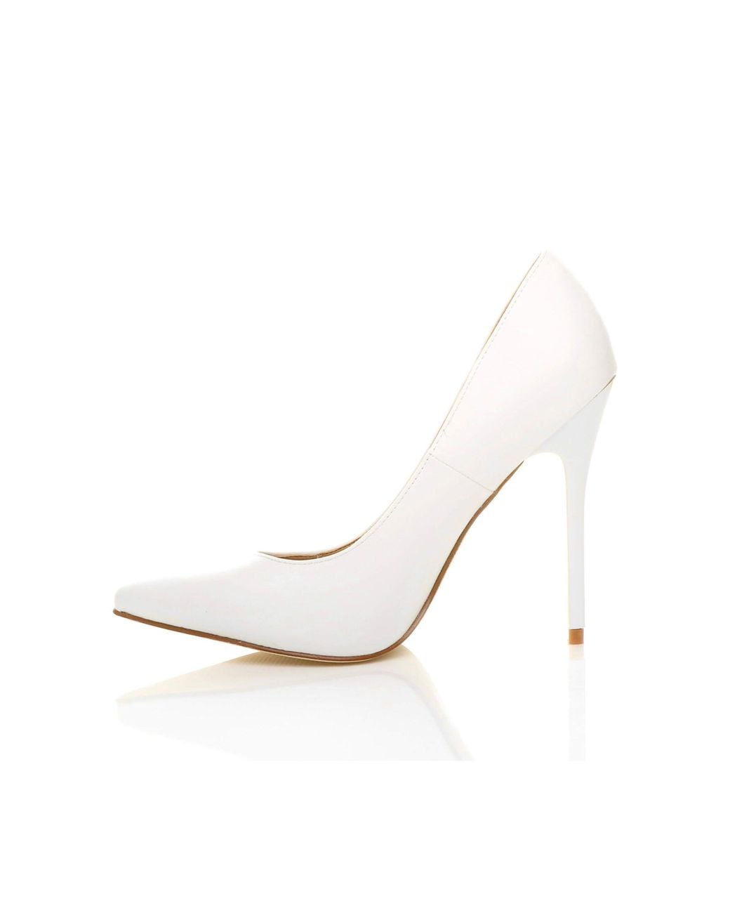 AJVANI White High Heel Stiletto Pointed Toe Party Court Shoes