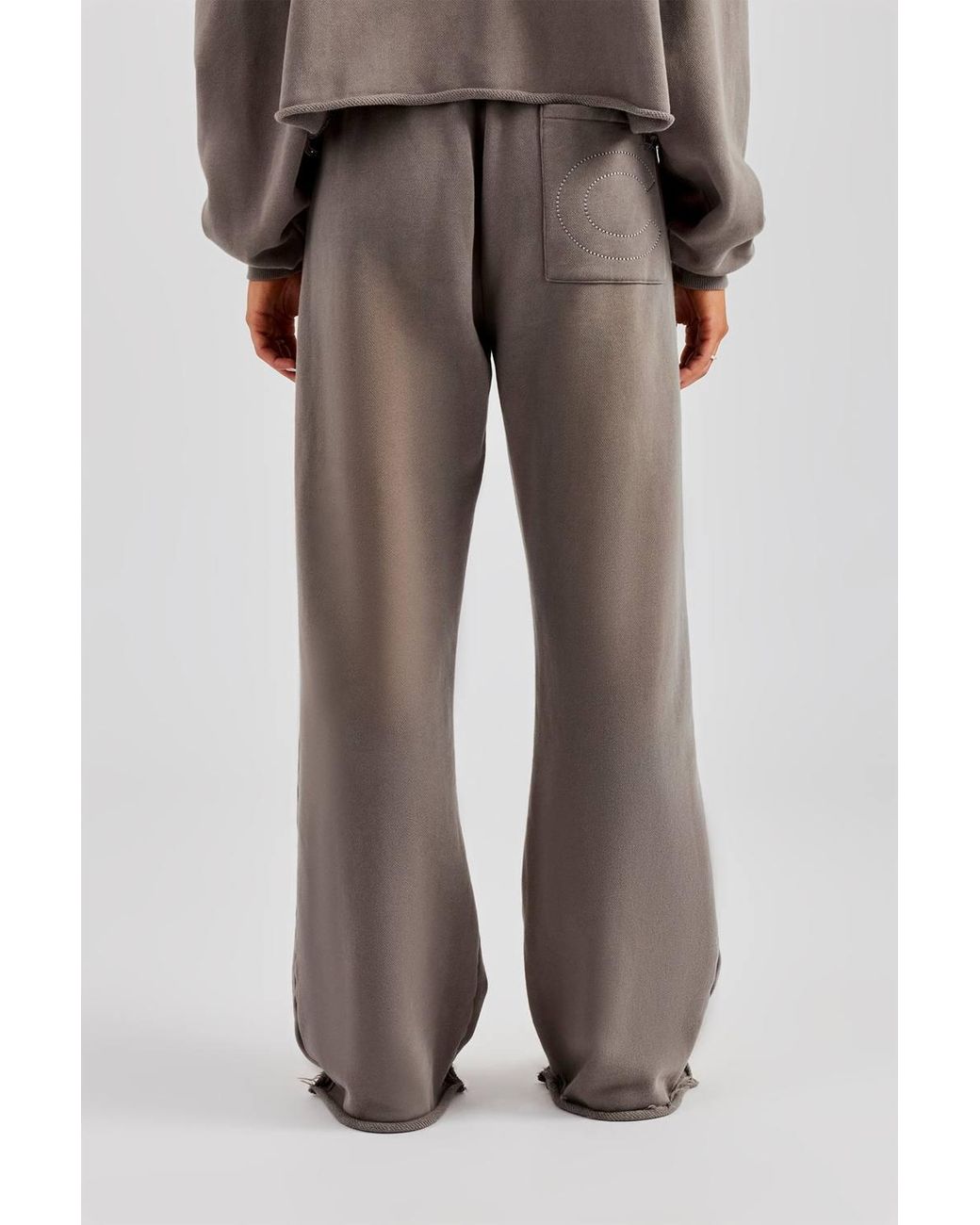 CERNUCCI Gray Washed Wide Leg Jogger