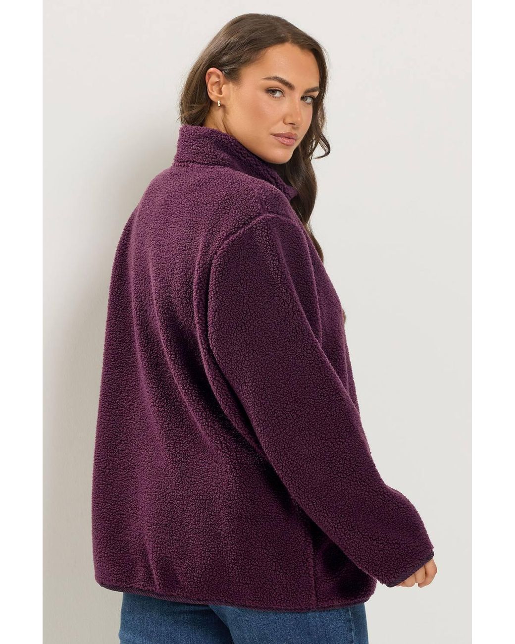 Yours Purple Teddy Zip Through Fleece