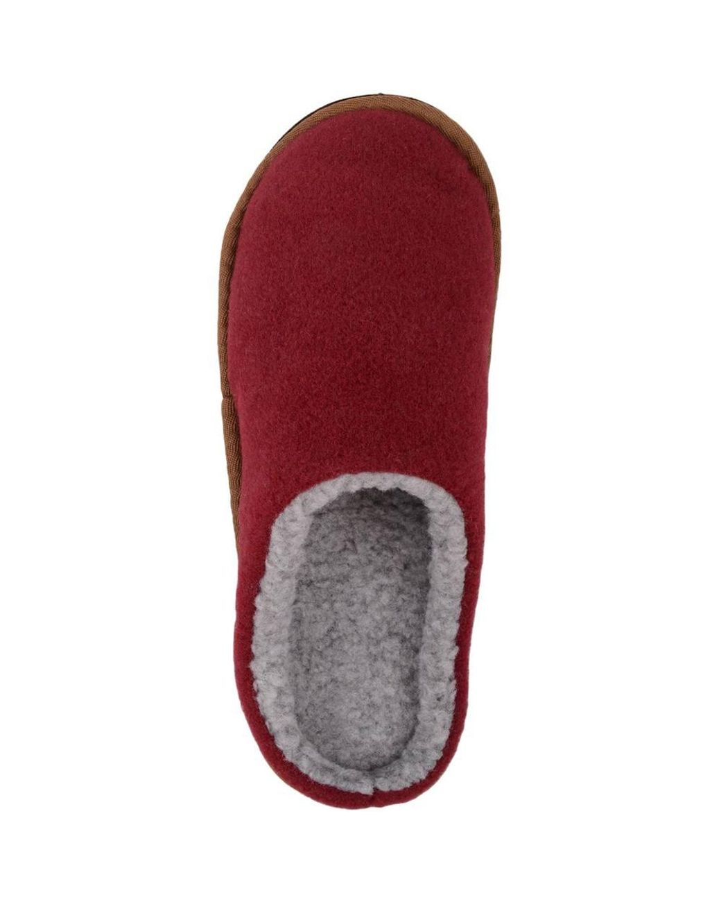 Absolute Footwear Red Easy Slip On Fleece Lined Winter Mule Slippers With Hard Sole for men
