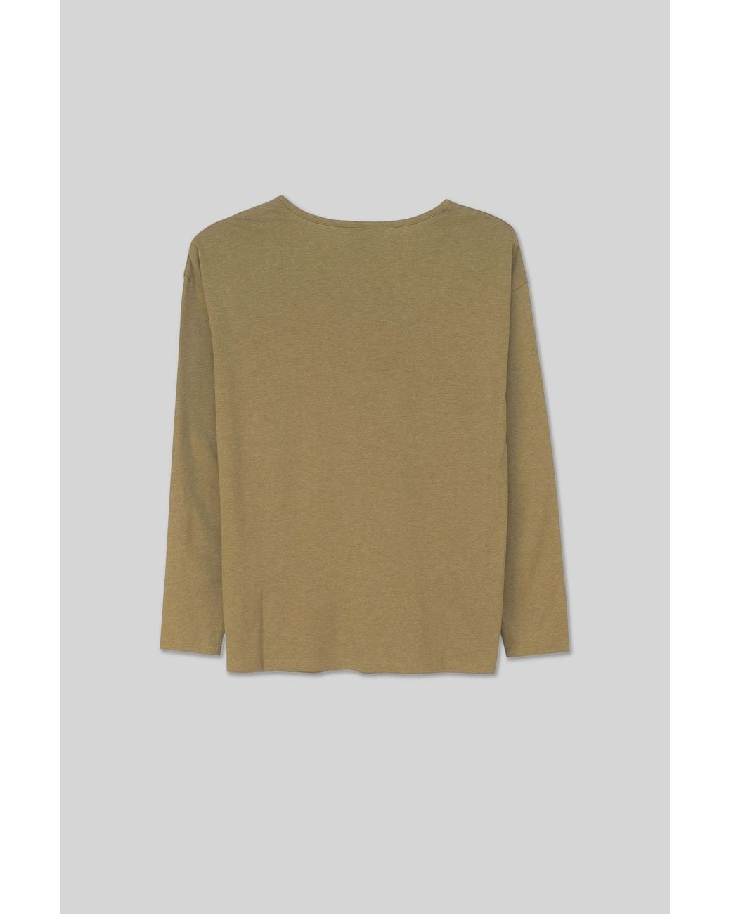 Enorsia Green Crew Neck Long Sleeve T-Shirt