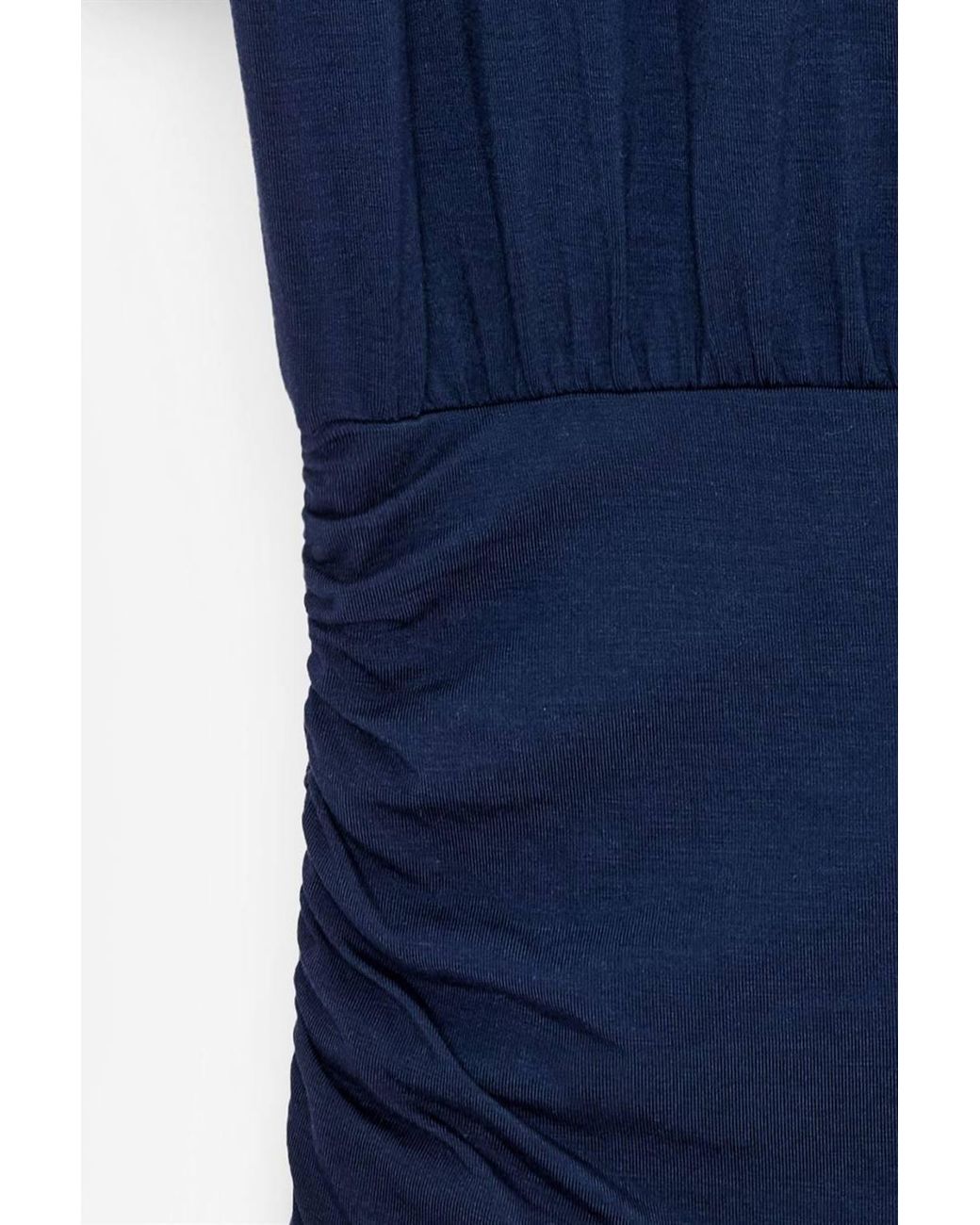 Dilvin Blue Modal Blend Cut-Out Crew Neck Blouse