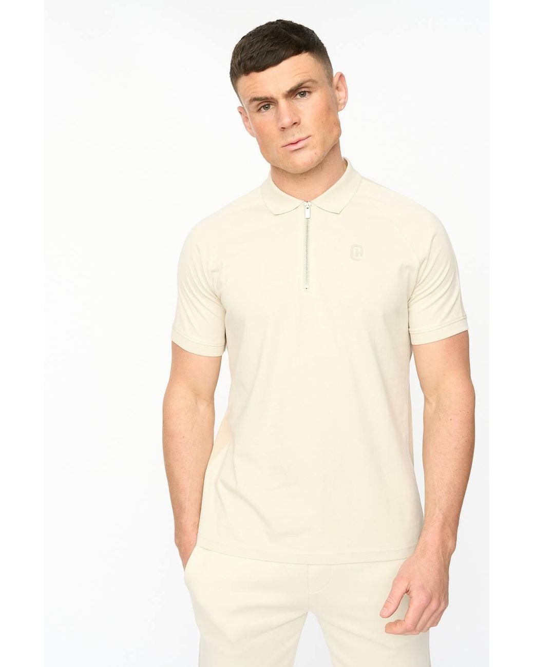 Crosshatch Natural Cresswill Classic Cotton Polo Shirt for men
