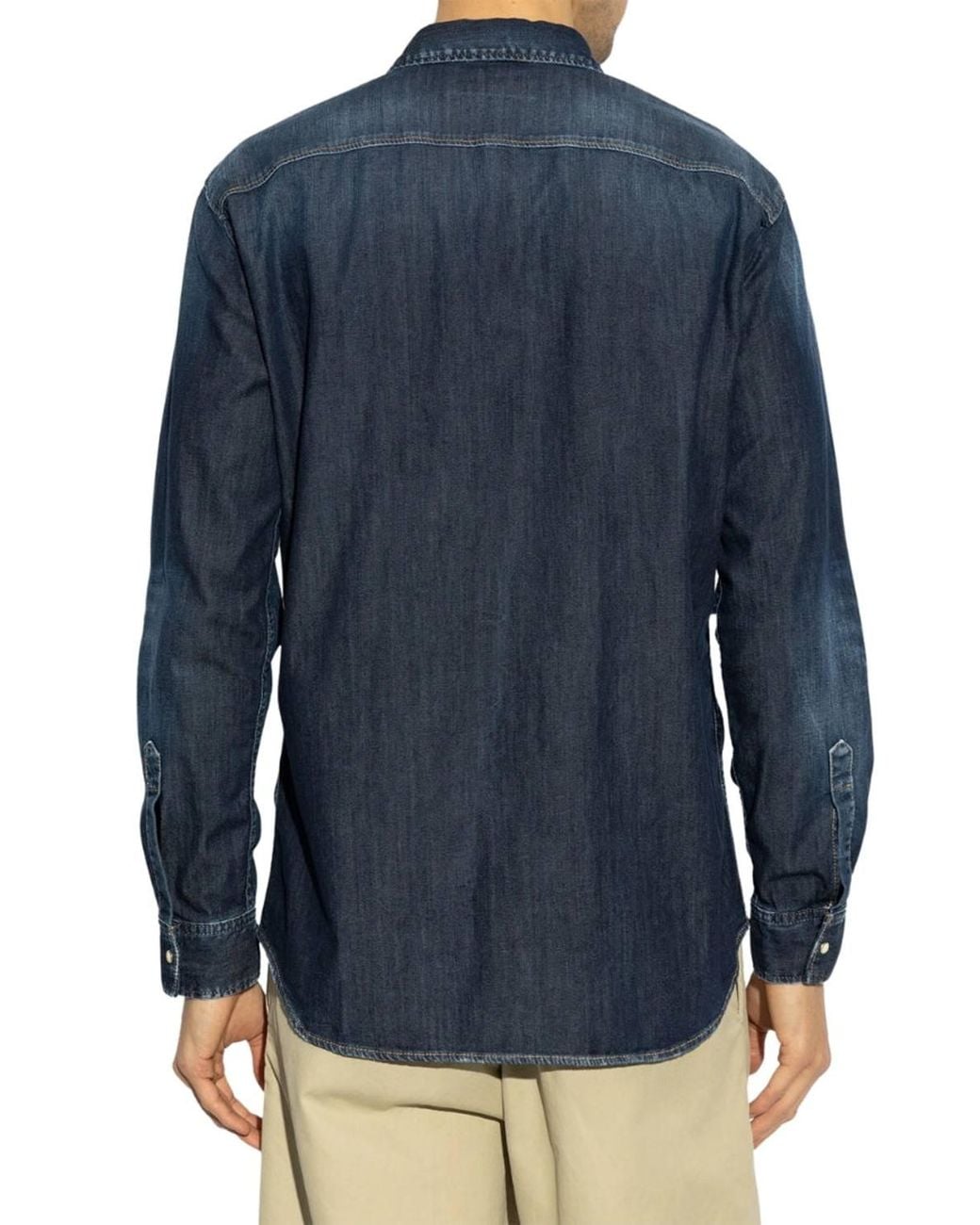 DSquared² Blue Tab Long Sleeve Collared Shirts for men