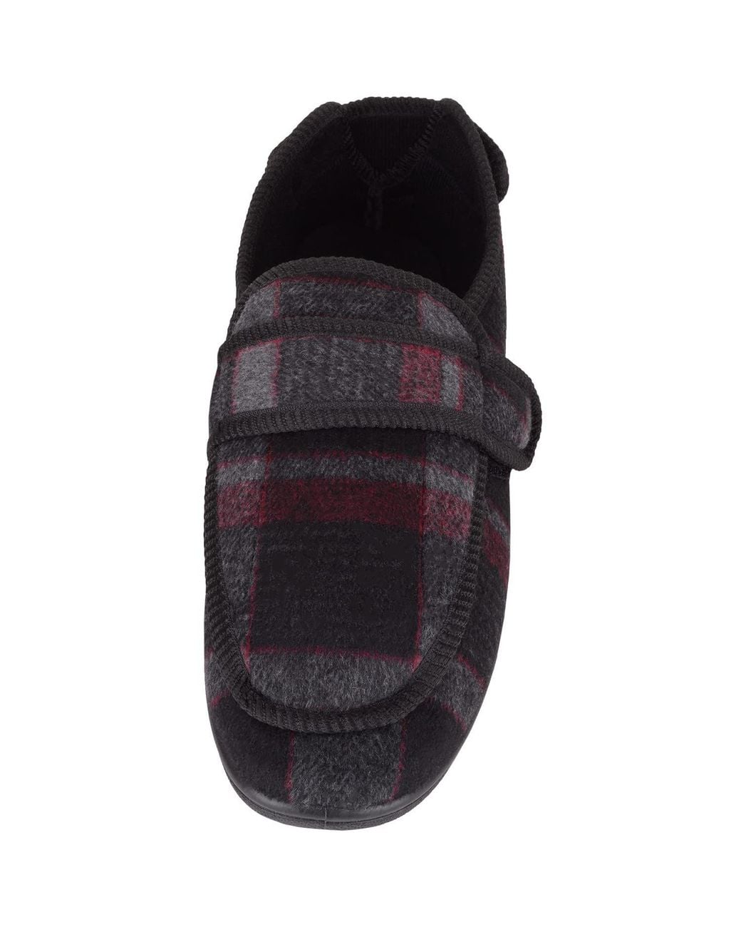 Absolute Footwear Blue Slip On Touch & Close Checked Winter Slipper With Wide Opening for men