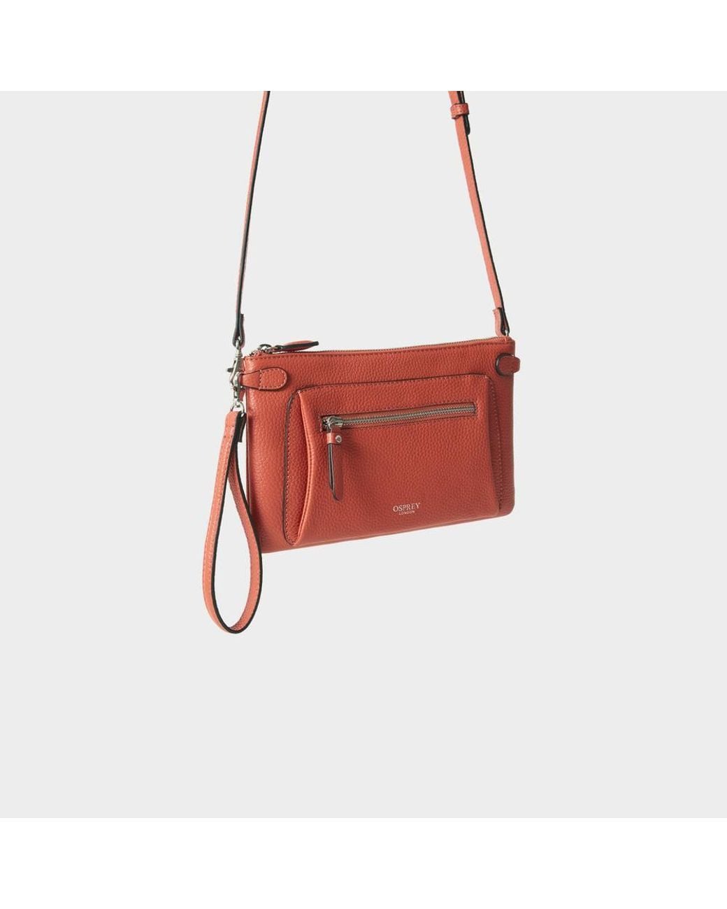 Osprey Blue The Ruby Leather Crossbody Clutch Bag