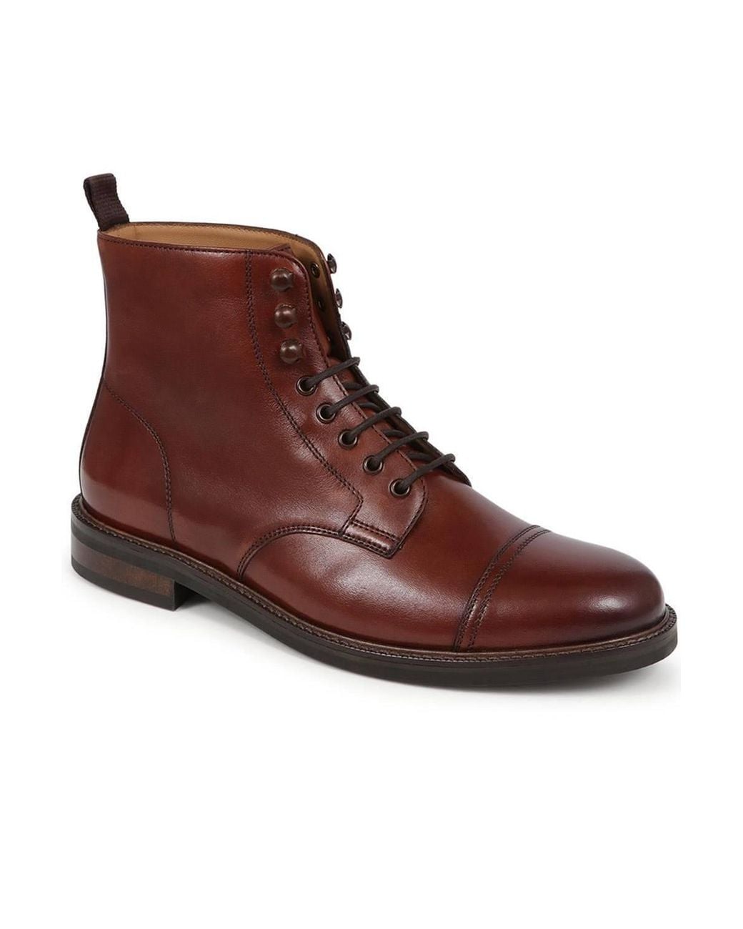Jones Bootmaker Brown Finch Leather Lace-Up Boots for men