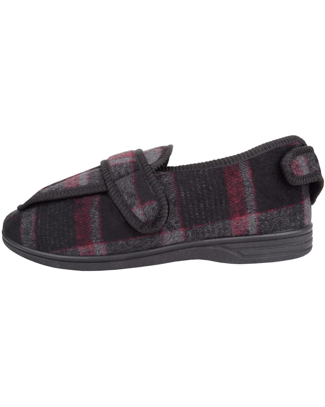 Absolute Footwear Blue Slip On Touch & Close Checked Winter Slipper With Wide Opening for men