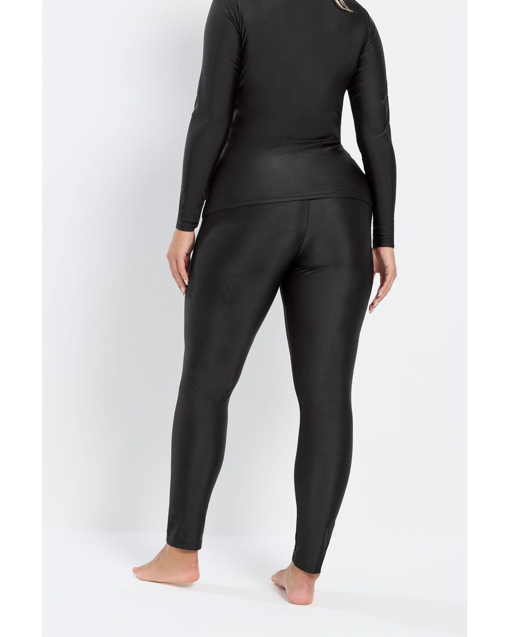 Yours Black Long Swim Leggings