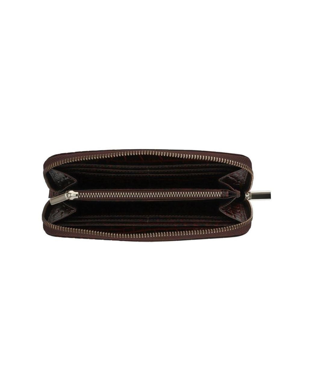 Jones Bootmaker Brown Windflower Croc-Patterned Leather Wallet