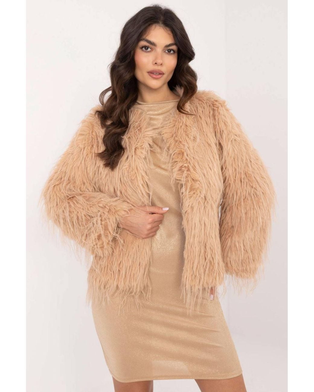 Love Lace Brown Furry Finish Transitional Hook Jacket