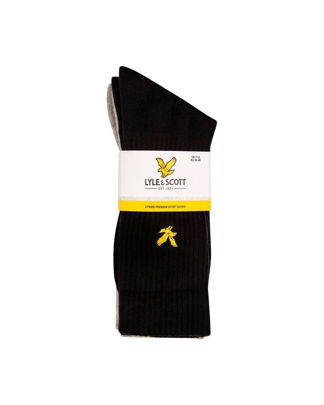 Lyle & Scott Black Hamilton 3 Pack Socks Mixed for men