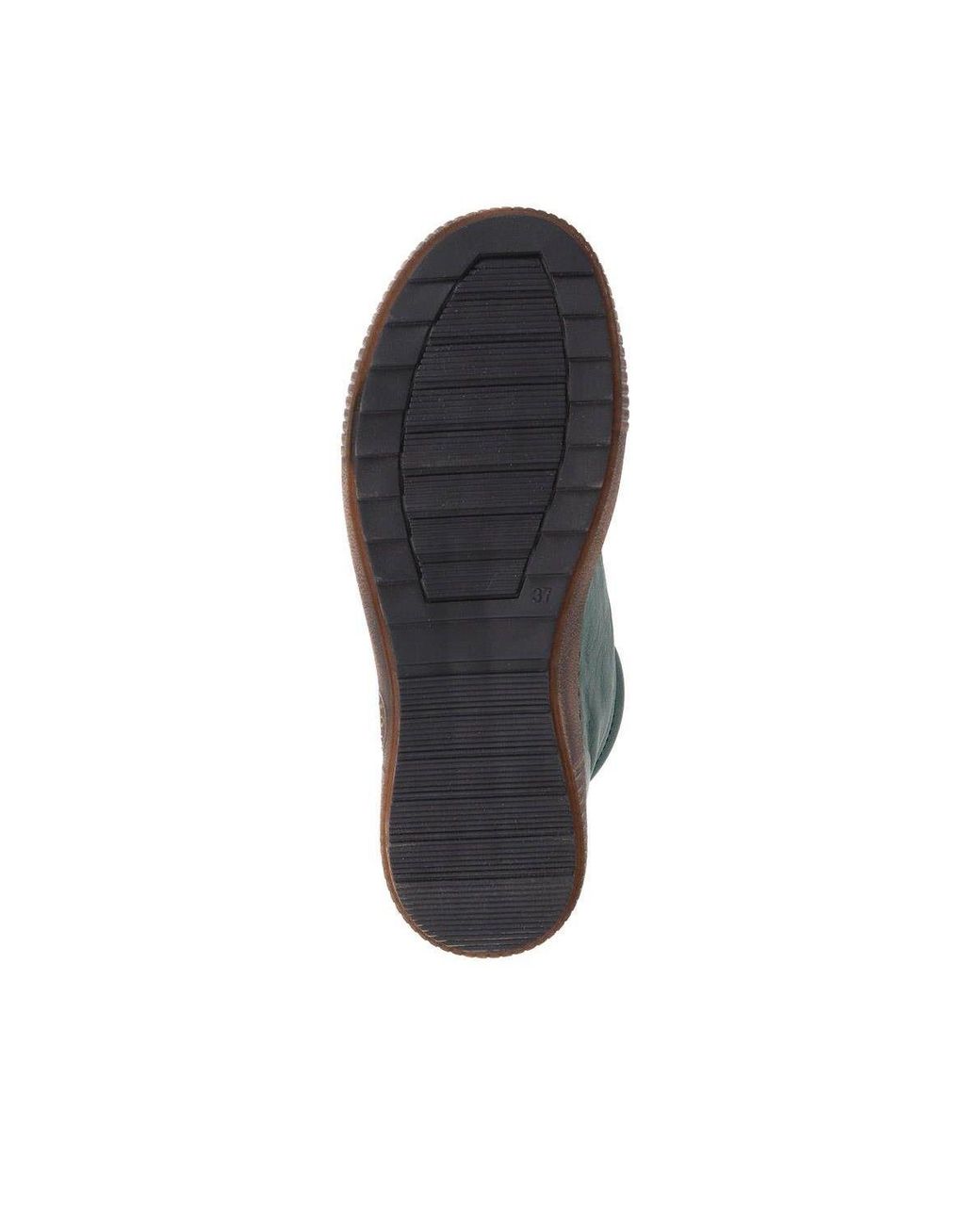 Pavers Green Leather Lace-Up Boots