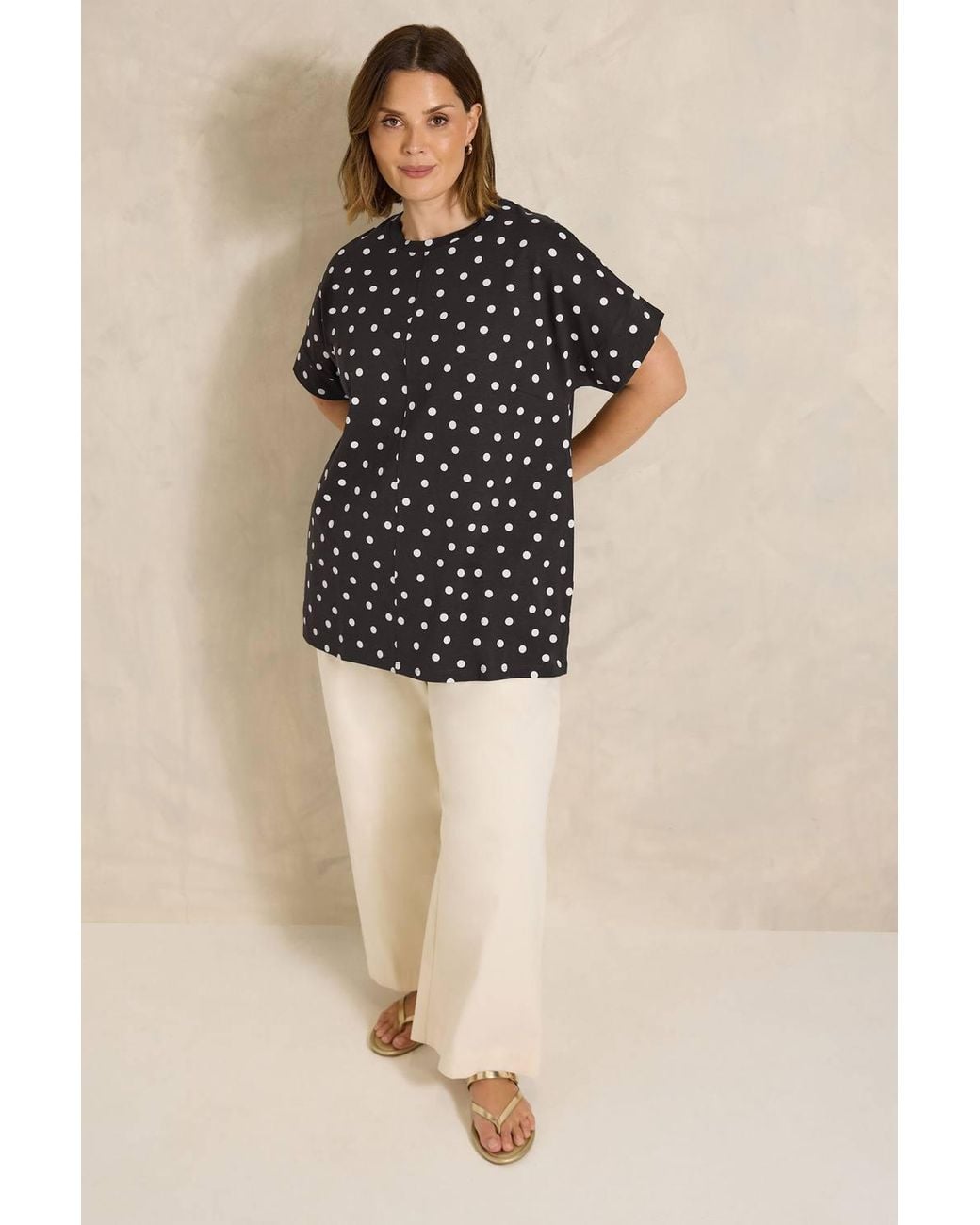 Evans Black Short Sleeve Cotton T-Shirt
