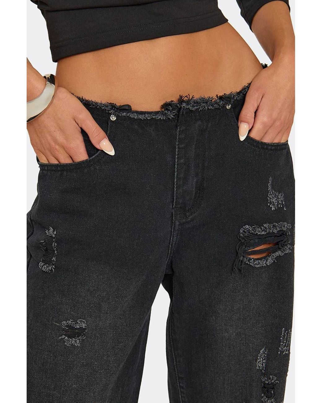EGO Black Straight Leg Denim Jeans