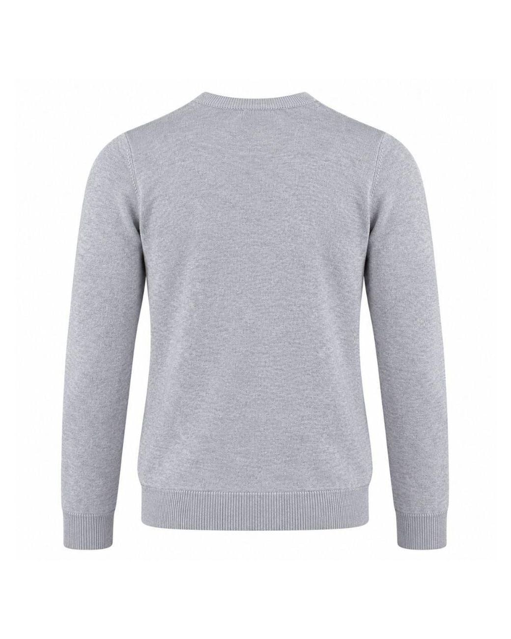 Weekend Offender Gray Long Sleeve Crew Neck Napoli Sweaters for men