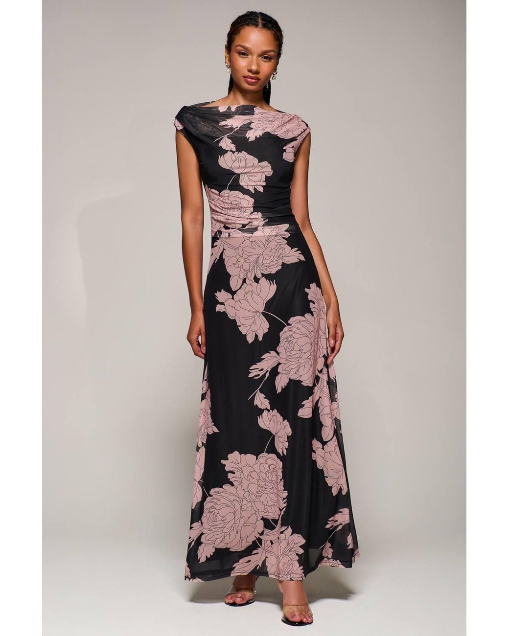 Jolie Moi Multicolor Multiway Neckline Mesh Maxi Dress