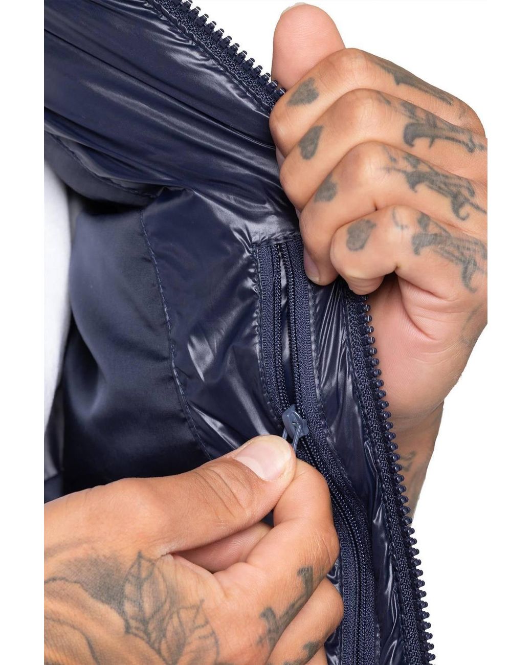 Enzo Blue Regular Fit Puffer Gilet for men