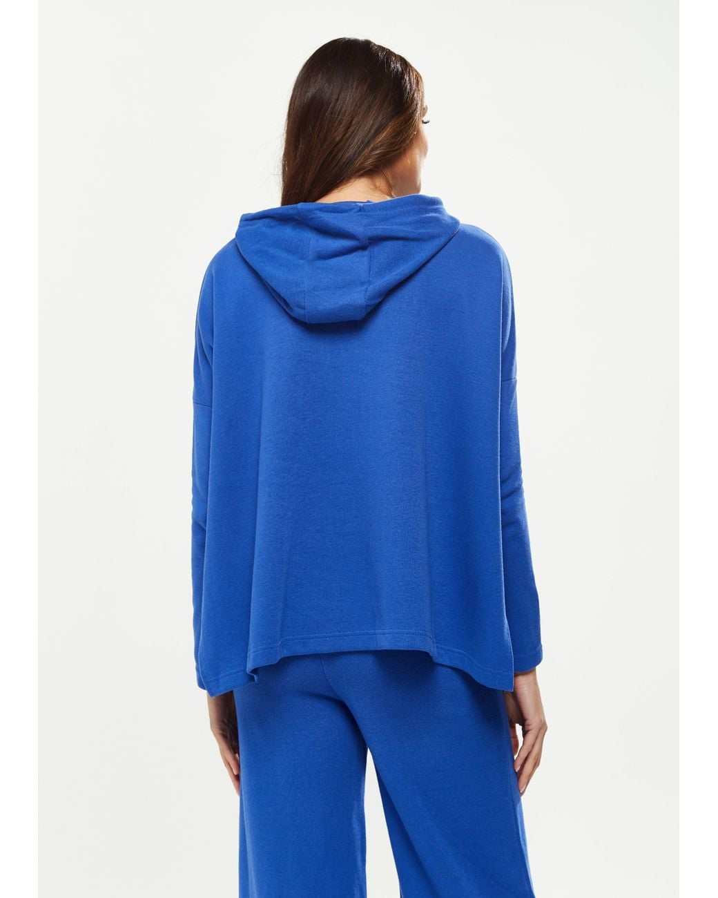 Liquorish Blue Hooded Sweatshirt With Pocket