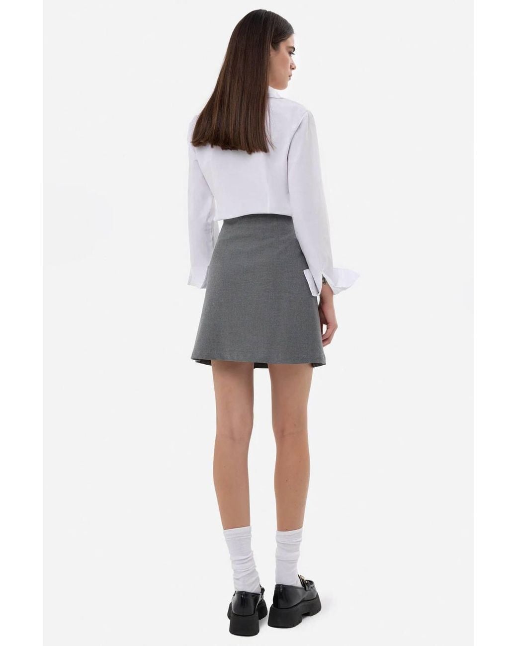 Hiccup Gray Bow Detailed Mini Skirt