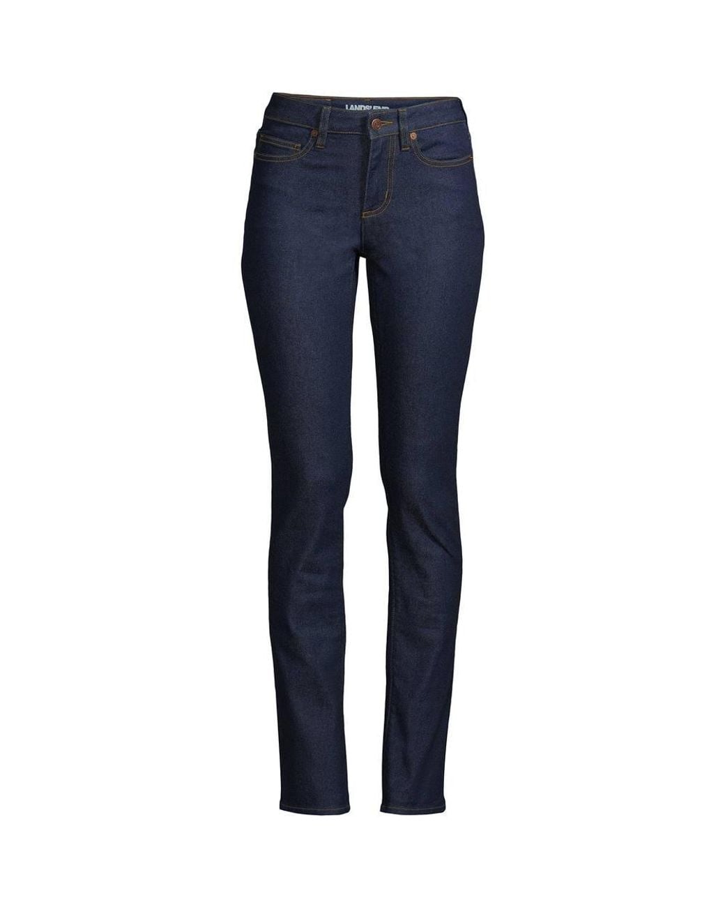 Lands' End Blue Tall Recover Straight Leg Jeans, Mid Rise