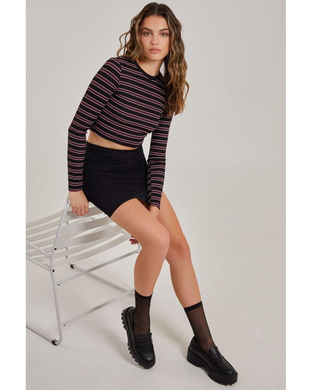 Pink Vanilla Purple Striped Long Sleeve Top