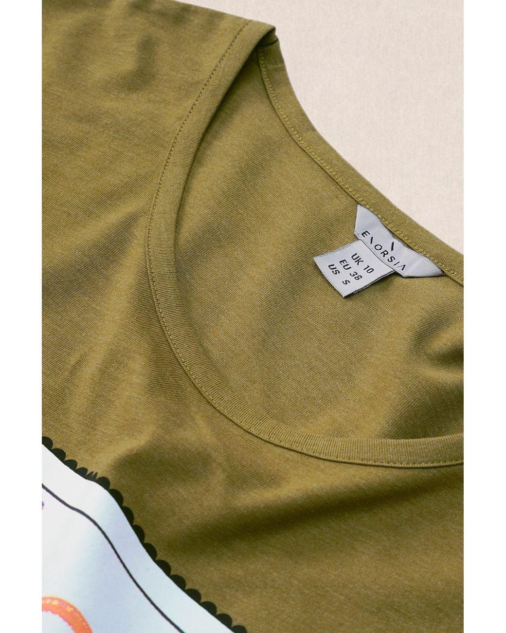 Enorsia Green Crew Neck Long Sleeve T-Shirt