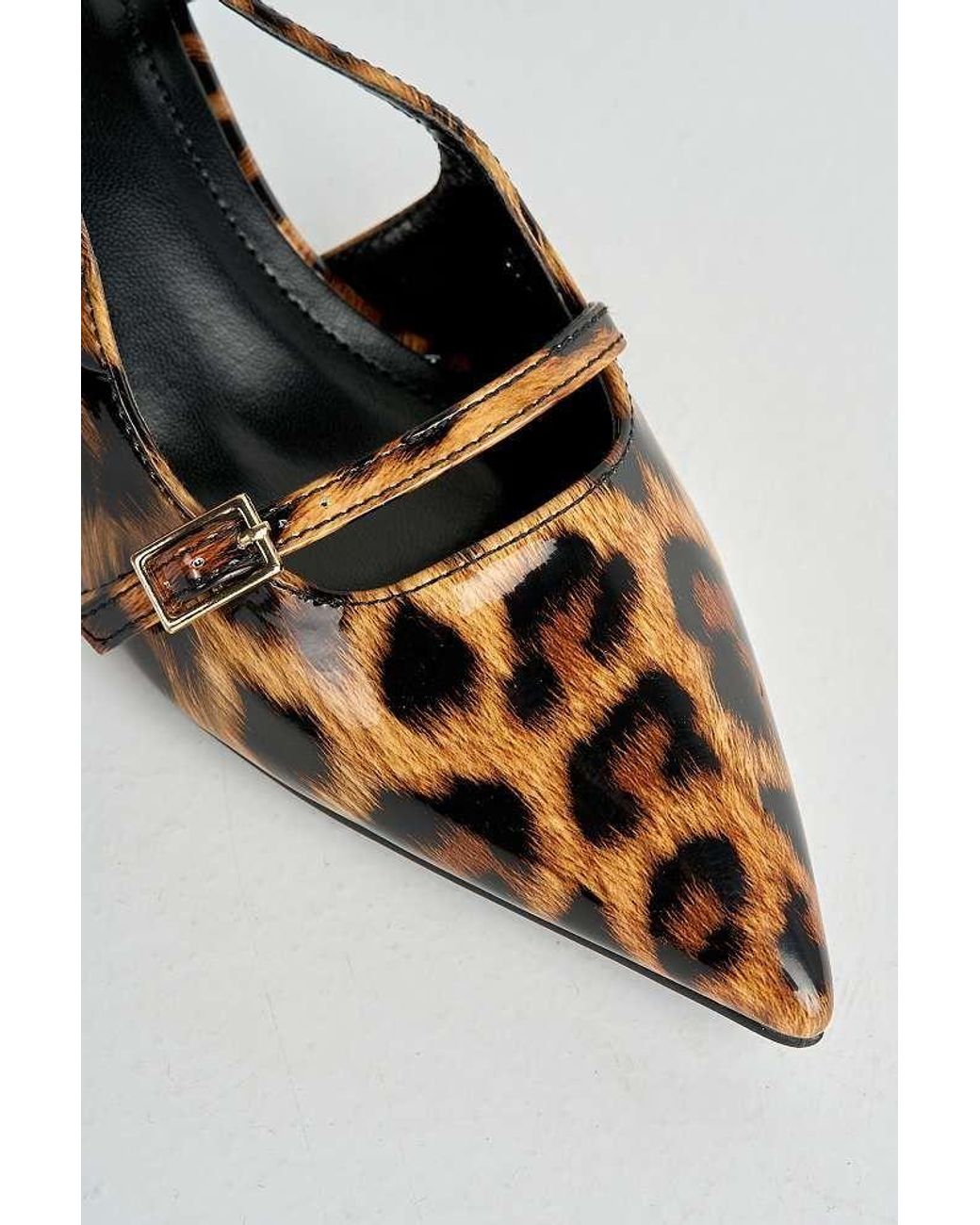 Miss Diva White Moranna Buckle Strap Kitten Heel Court Shoes