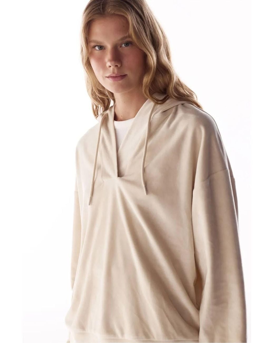 Penti Natural Soft Velvet V-Neck Long Sleeve Sweatshirt
