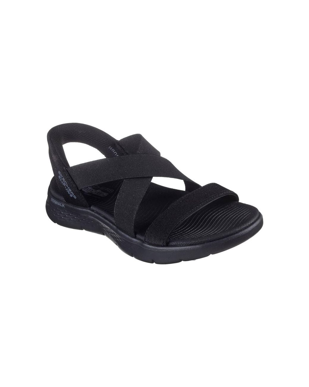 Skechers Blue Go Walk Flex Sandal Slip-Ins Sparkle Gore Cross Band Qtr Strap Sandal
