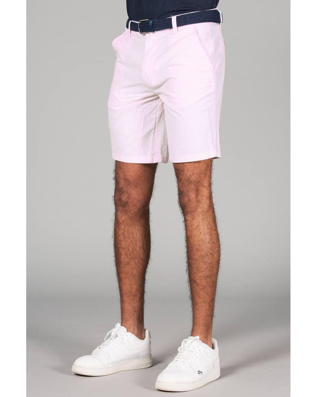 Tokyo Laundry White Cotton Oxford Shorts With Belt for men